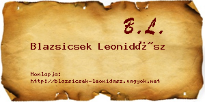 Blazsicsek Leonidász névjegykártya